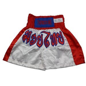Thaiboxing Shorts Mens M White Boxing Fashion Arts Trunks Satin Fabric